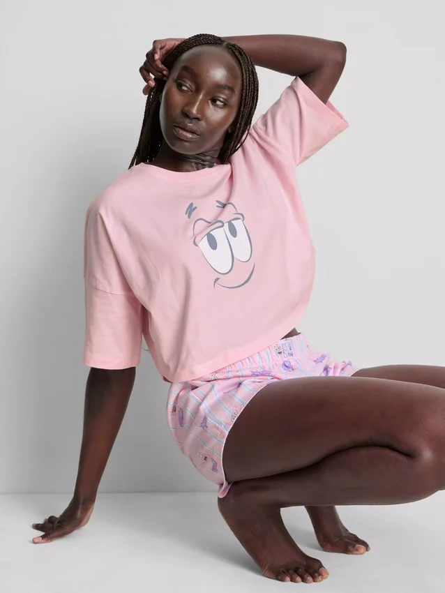 Spongebob squarepants graphic shorty pajamas