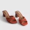 Square toe block heel mule sandals