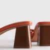 Square toe block heel mule sandals