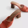 Square toe block heel mule sandals