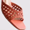 Square toe block heel mule sandals