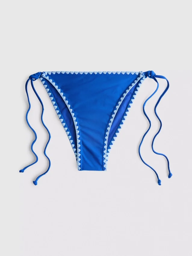Stitch-detail side-tie bikini bottoms