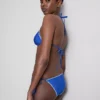 Stitch-detail triangle bikini top