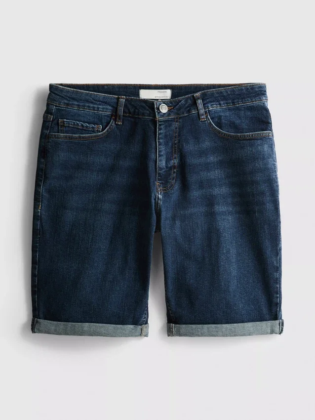 Straight fit denim shorts