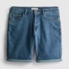 Straight fit denim shorts