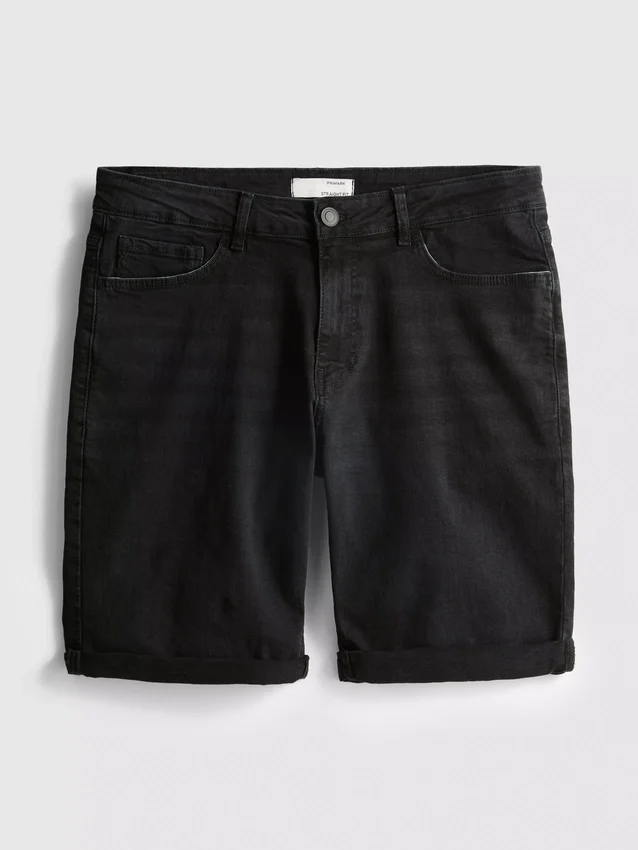 Straight fit denim shorts