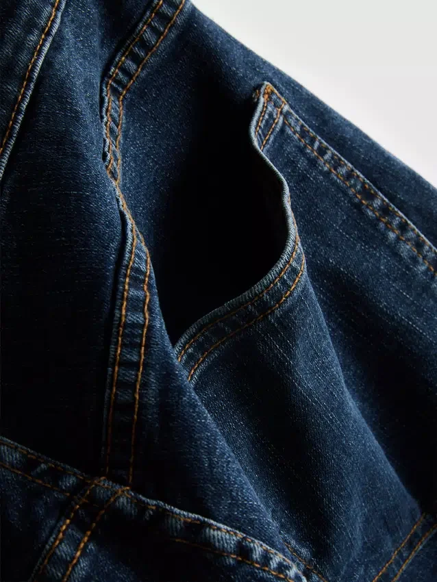 Straight fit denim shorts