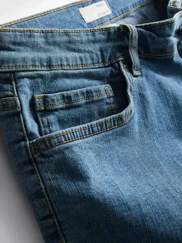 Straight fit denim shorts
