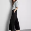 Straight-leg denim joggers