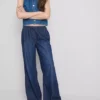 Straight-leg denim joggers