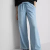 Straight-leg denim joggers