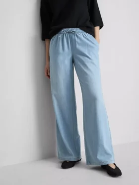 Straight-leg denim joggers