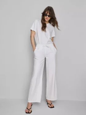 Straight-leg denim joggers