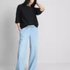 Straight-leg denim joggers