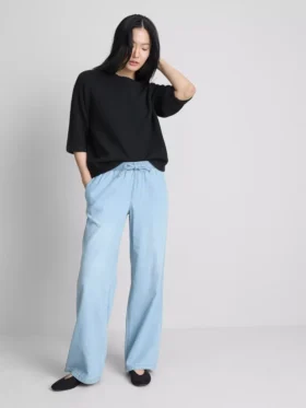 Straight-leg denim joggers