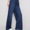 Straight-leg denim joggers