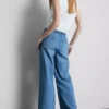 Straight-leg denim joggers
