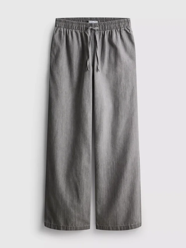 Straight-leg denim joggers