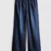 Straight-leg denim joggers
