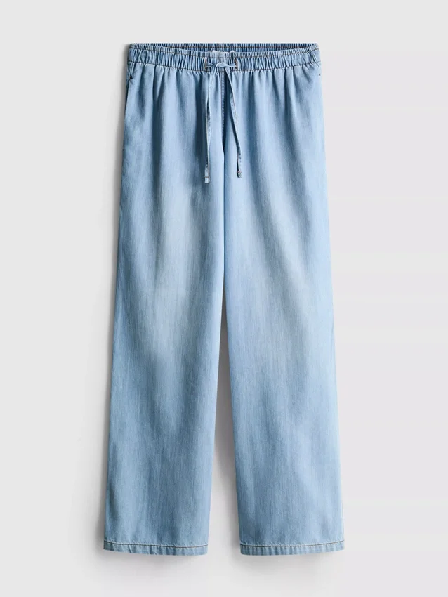 Straight-leg denim joggers