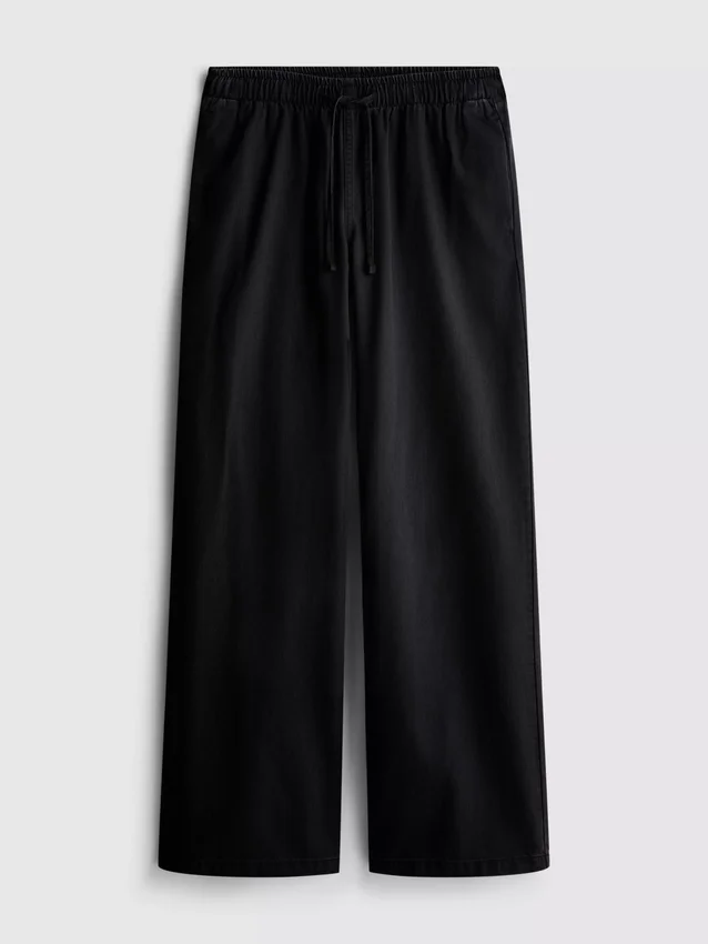 Straight-leg denim joggers