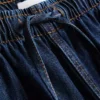 Straight-leg denim joggers