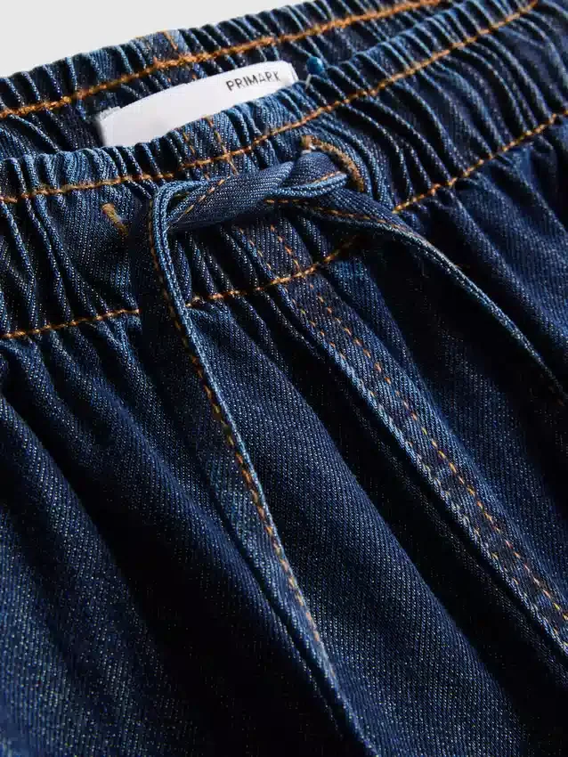 Straight-leg denim joggers
