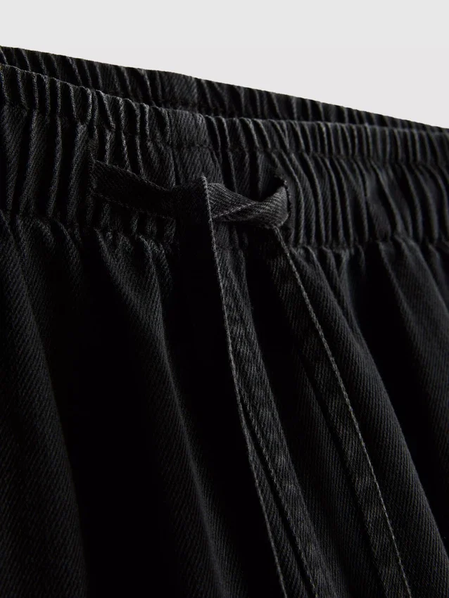Straight-leg denim joggers