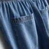 Straight-leg denim joggers