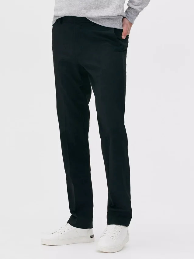 Straight leg twill pants