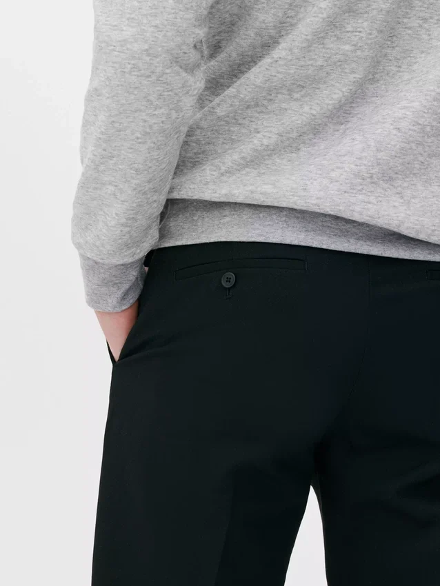 Straight leg twill pants