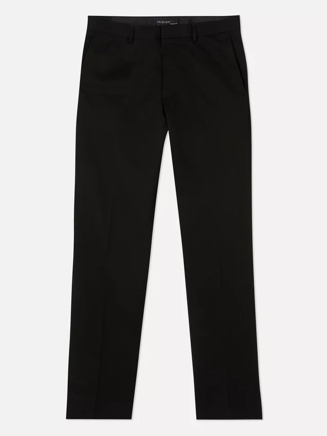 Straight leg twill pants