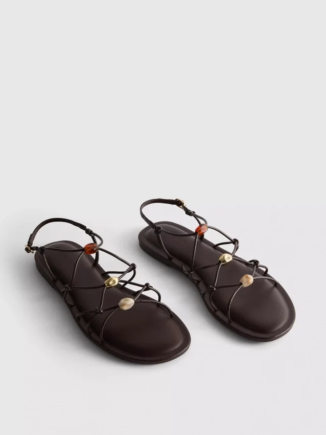 Strappy beaded sandals
