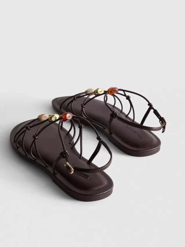Strappy beaded sandals