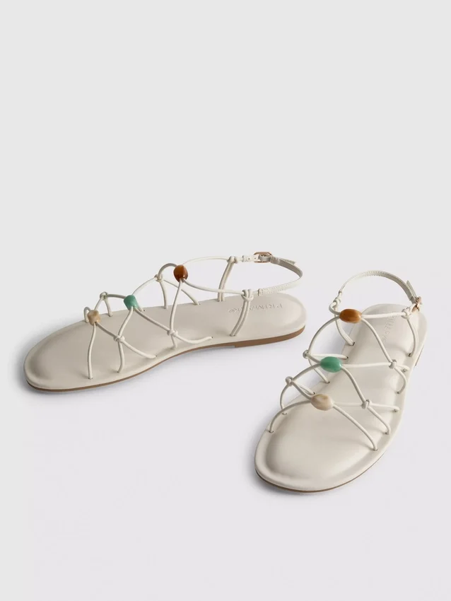 Strappy beaded sandals