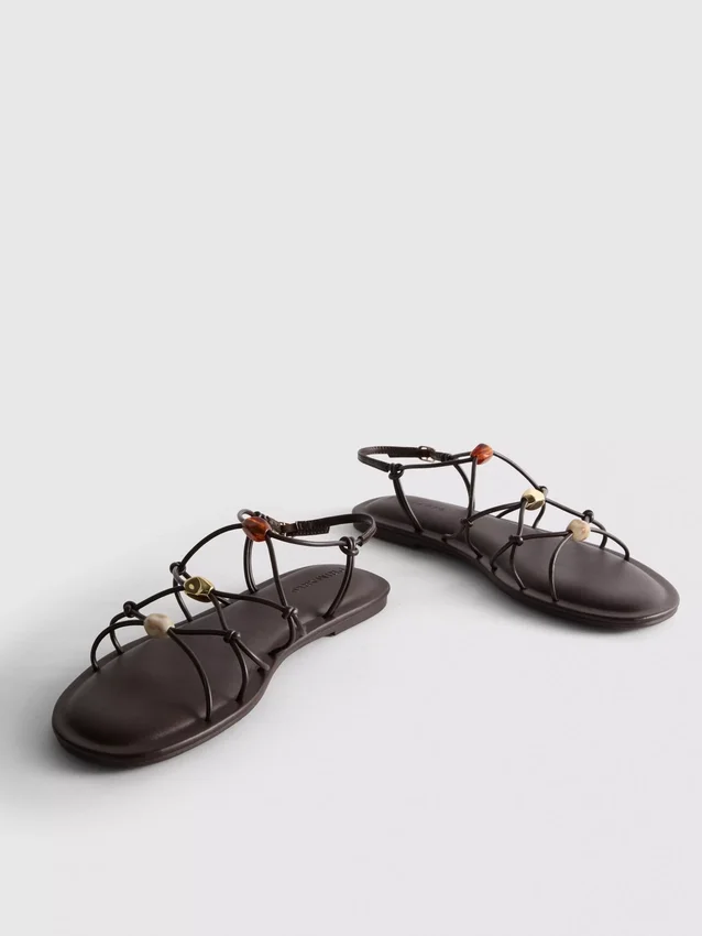 Strappy beaded sandals