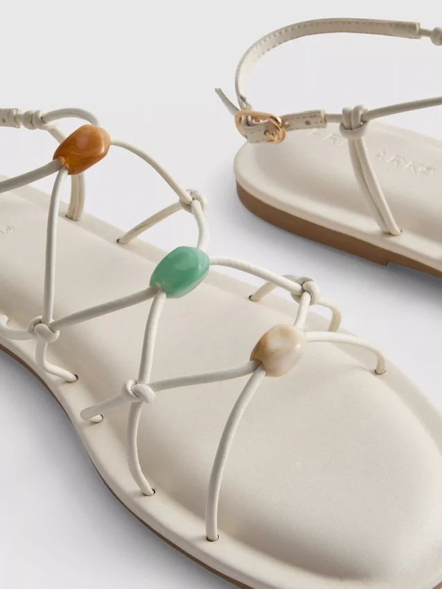 Strappy beaded sandals