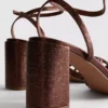 Strappy rhinestone heeled sandals