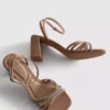 Strappy rhinestone heeled sandals