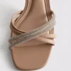 Strappy rhinestone heeled sandals