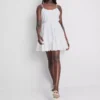 Strappy ruffle poplin mini dress