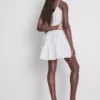 Strappy ruffle poplin mini dress