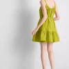 Strappy ruffle poplin mini dress