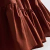 Strappy ruffle poplin mini dress
