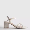 Strappy woven block heel sandals