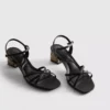 Strappy woven block heel sandals