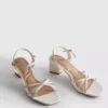 Strappy woven block heel sandals