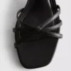 Strappy woven block heel sandals