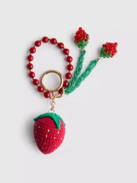 Strawberry charm keychain