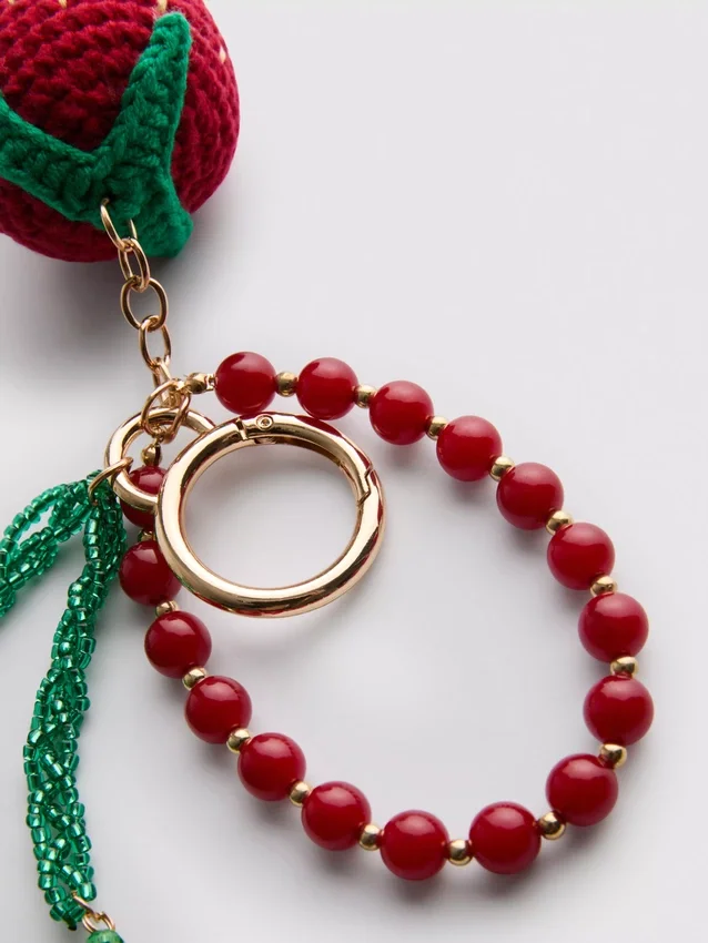 Strawberry charm keychain